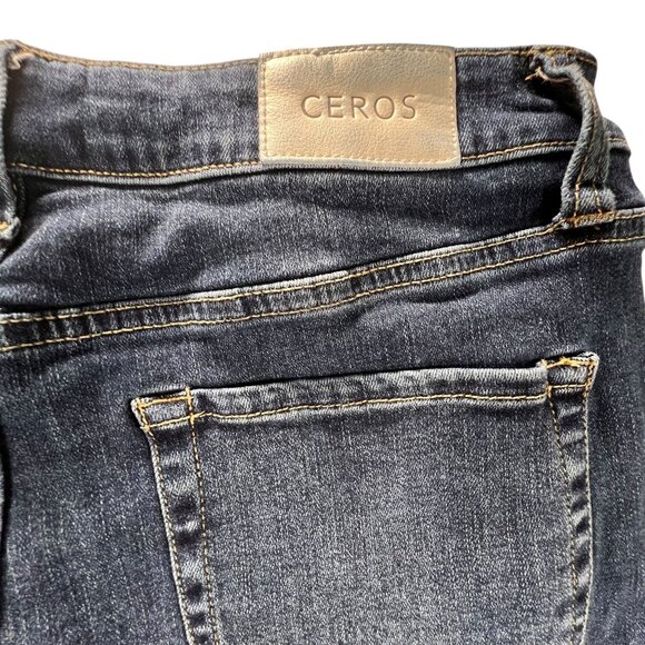 Ceros Denim Flared Studded Jeans Silver Side Rivets Womens 9/29 Retro Sylish - Picture 10 of 15